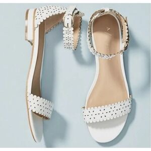 Anthropologie Pin-Dot Femme Sandal White US 9.5M EU 39.5 Coquette Girly Brunch